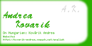 andrea kovarik business card